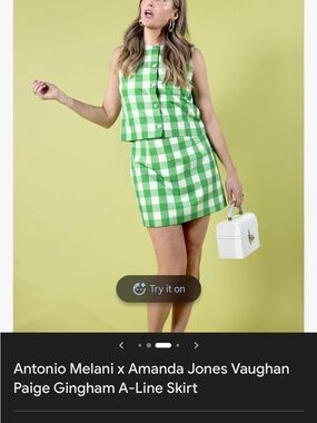 Antonio MelanixAmanda Jones Vaughan Lucie Gingham Sleeveless Blouse/Skirt